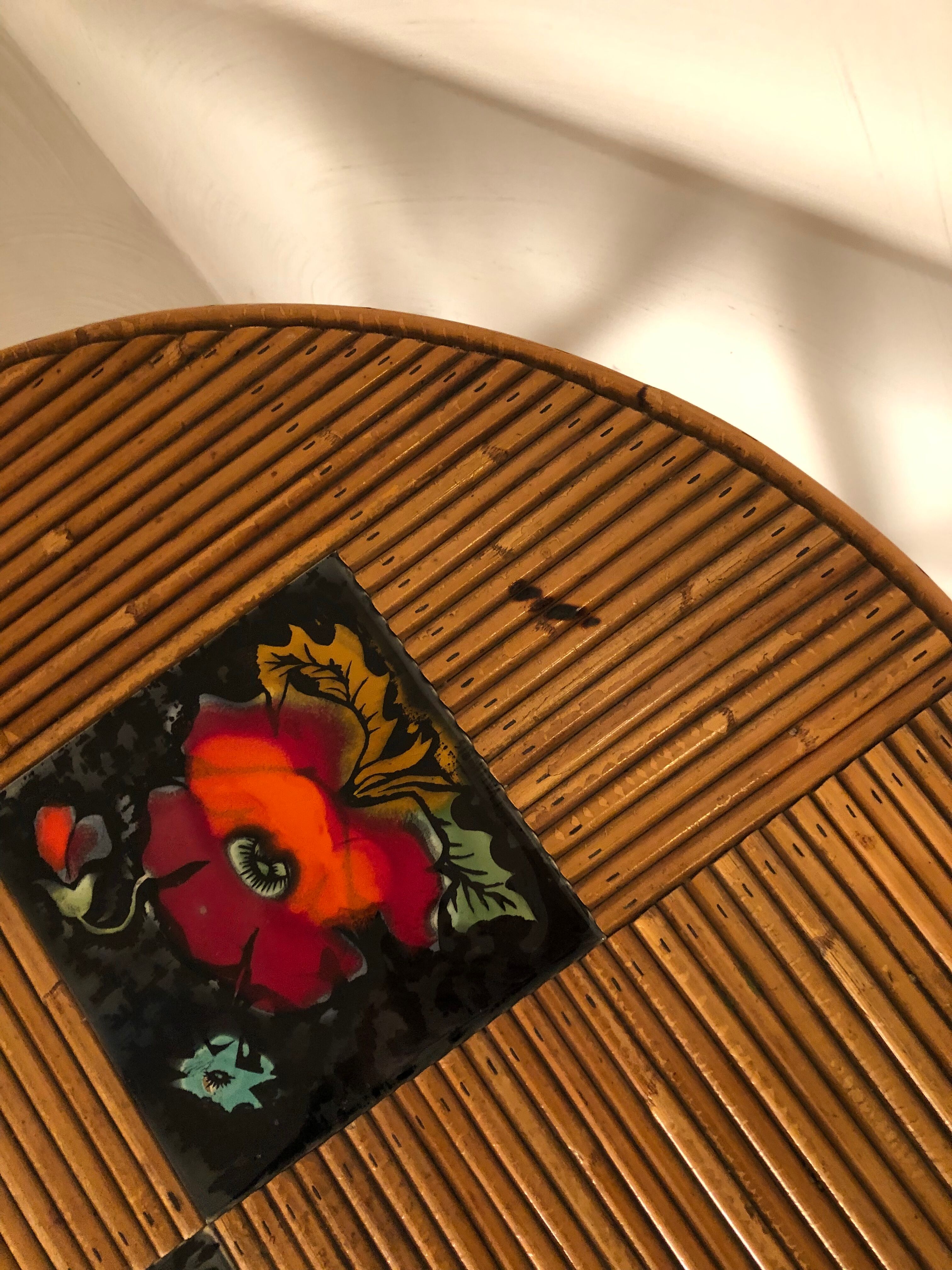 Table basse bambou et céramique