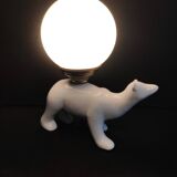 White ceramic bear lamp