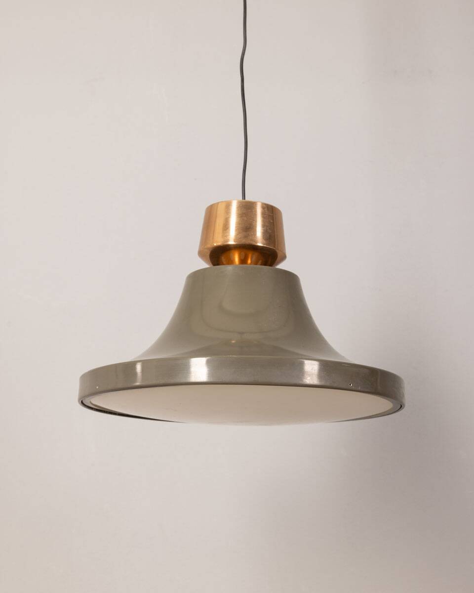 70s vintage chandelier in enamel metal  Italian design