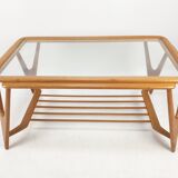 Italian walnut mid-century modern coffee table, 1950s
