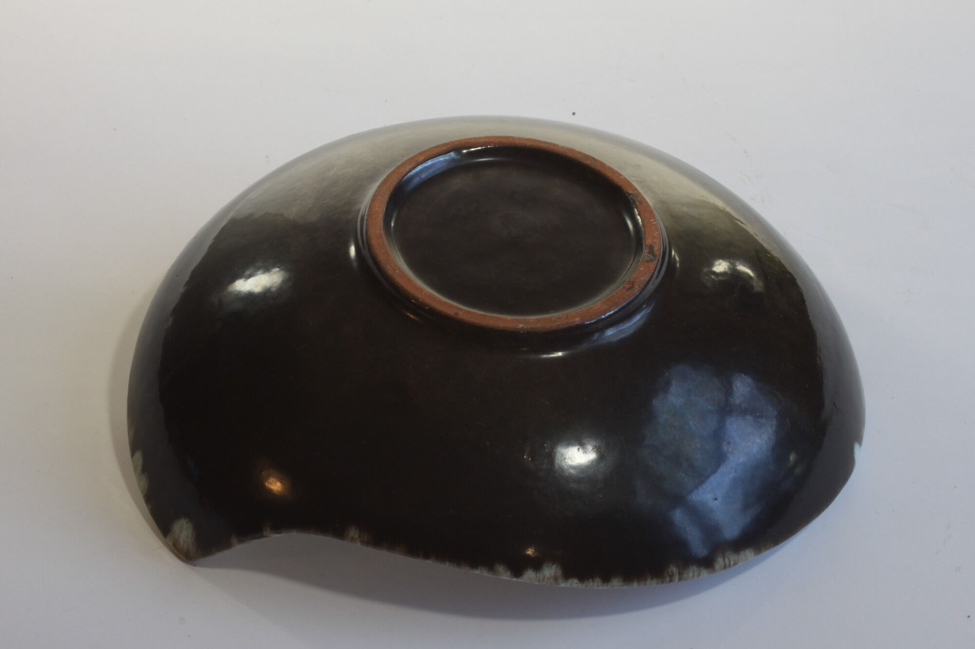 Striped ceramic vide-poche bowl by Carstens Tönnieshof, Germany 1950s.