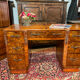 Art deco vintage brocante burr walnut desk carved 1920-1930