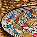 Tunisian dish with fish decoration – Slama pottery (Nabeul)