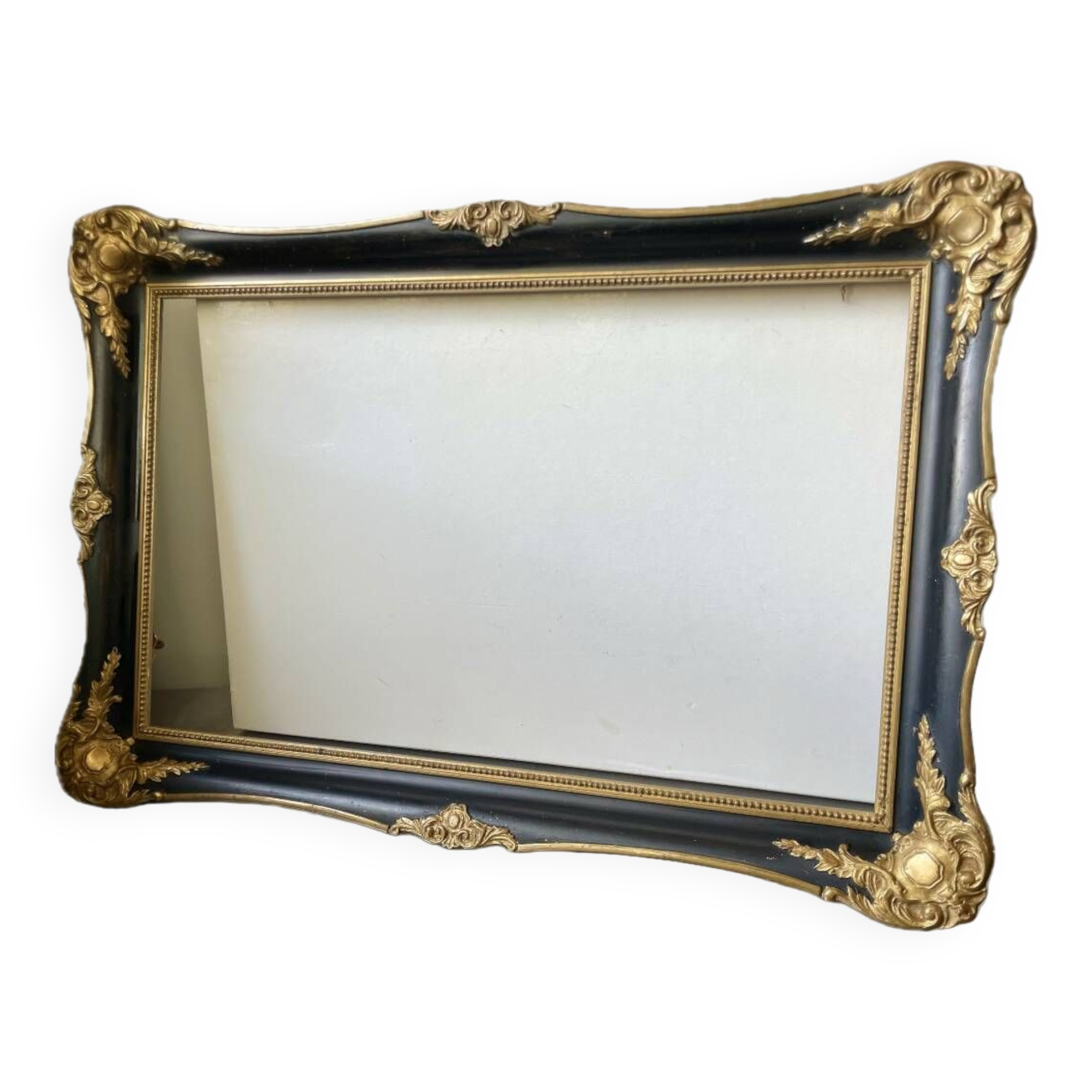 Antique frame Black & gilded borders on wood 51 x 35.5 cm