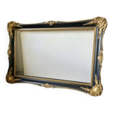 Cadre ancien Bordures noires et dorées sur bois 51 x 35,5 cm