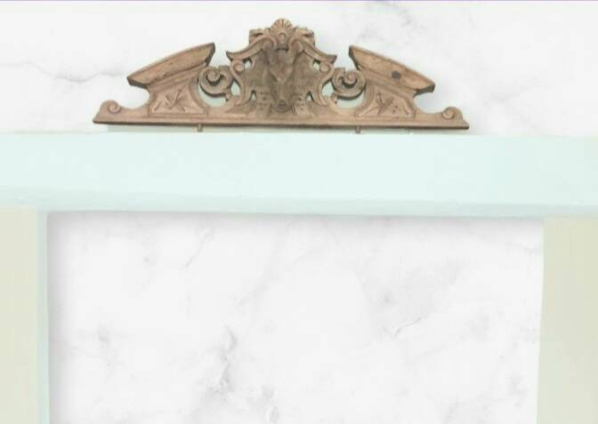 Large natural wood pediment