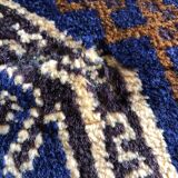 Ancien tapis oriental 111x195 - dominante bleu