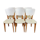 Suite of 6 vintage chairs in white Skaï