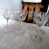 8 carved Crystal glasses