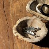 Oval beige petrified wood bowl 24x19 - 3781