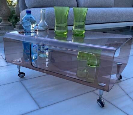 table plexi fumé a roulette
