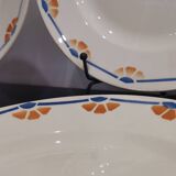Old semi-deep plates in Terre de fer earthenware