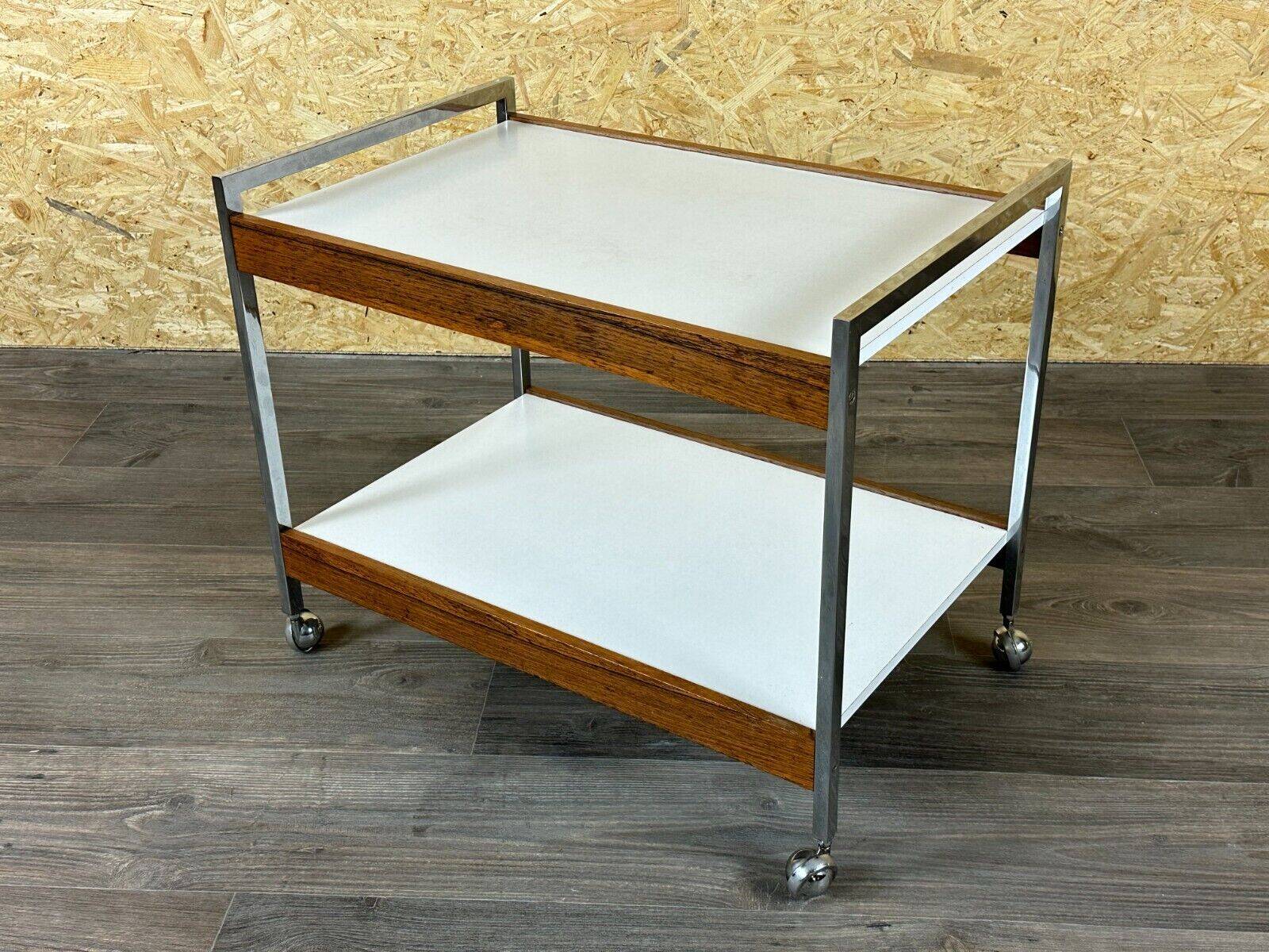 60s 70s serving trolley dinette made of teak & chrome Danish Modern Design