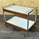 60s 70s serving trolley dinette made of teak & chrome Danish Modern Design