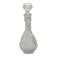 Vintage 1950s French Frosted Glass Decanter - Embossed Grapevine