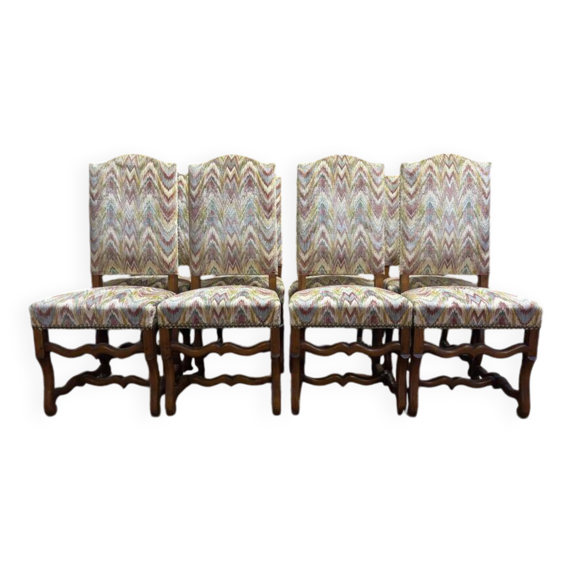 Set of 8 Louis XIII style chairs