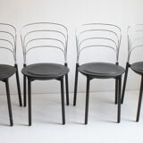 Steel wire and foam "Delfina" dining chairs by Giuseppe Raimondi for Tetide Italy, 1987.