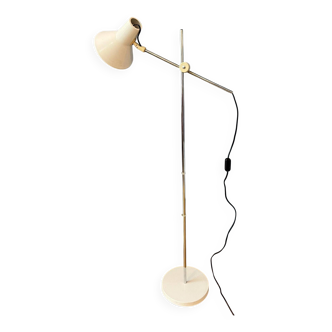 Lampadaire réglable blanc vintage des années 50