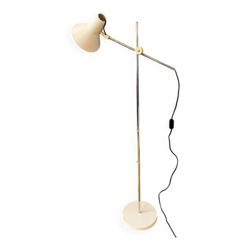 Vintage white mid-century adjustable floor lamp