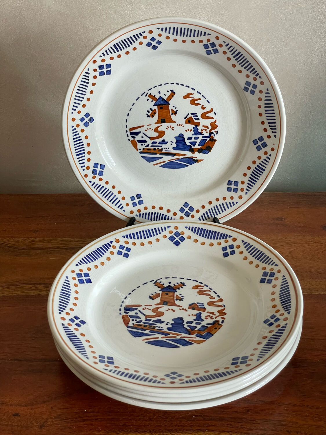 5 dessert plates KG Luneville Fleurines