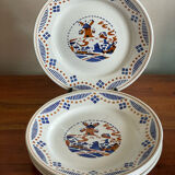 5 dessert plates KG Luneville Fleurines