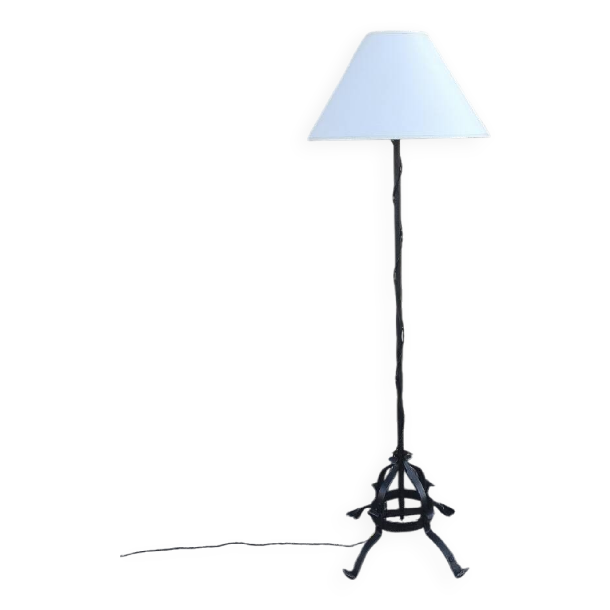 Brutalist wrought iron floor lamp