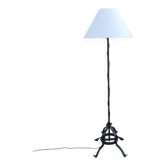 Brutalist wrought iron floor lamp