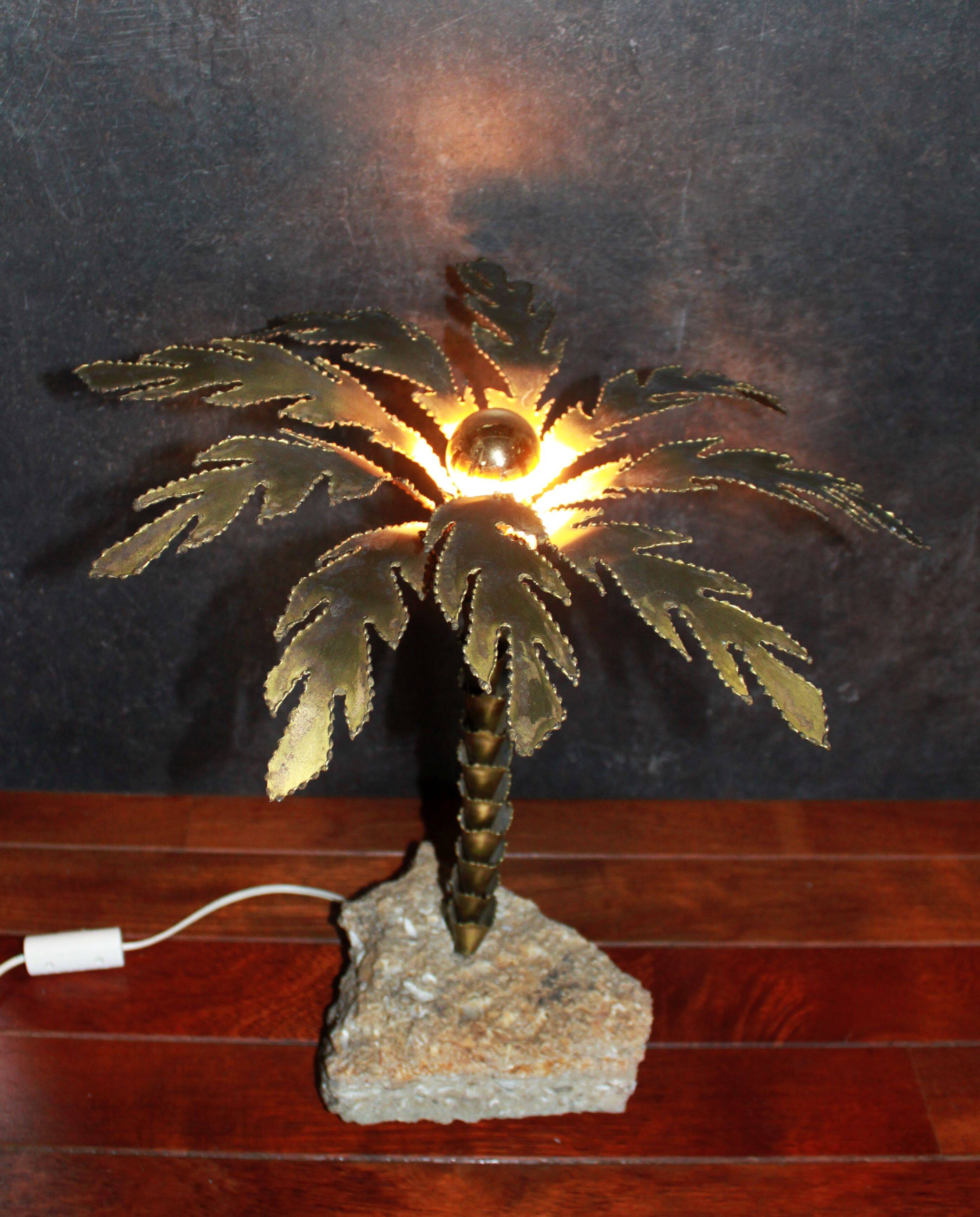 Brutalist palm lamp, 1970.