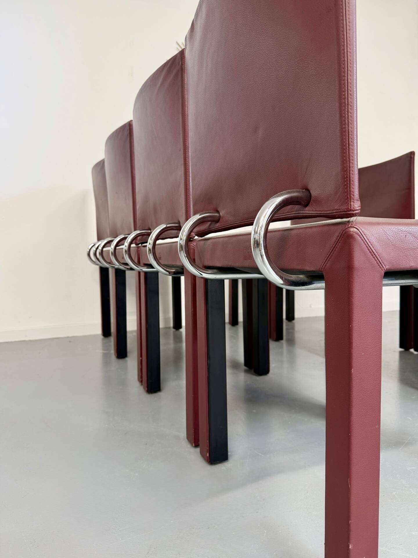 Set of 8 Arcadia chairs designed by Paolo Piva for B&B Italia from the 1980s.