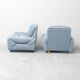 Pair of vintage Italian armchairs in light blue fabric – 1950s design