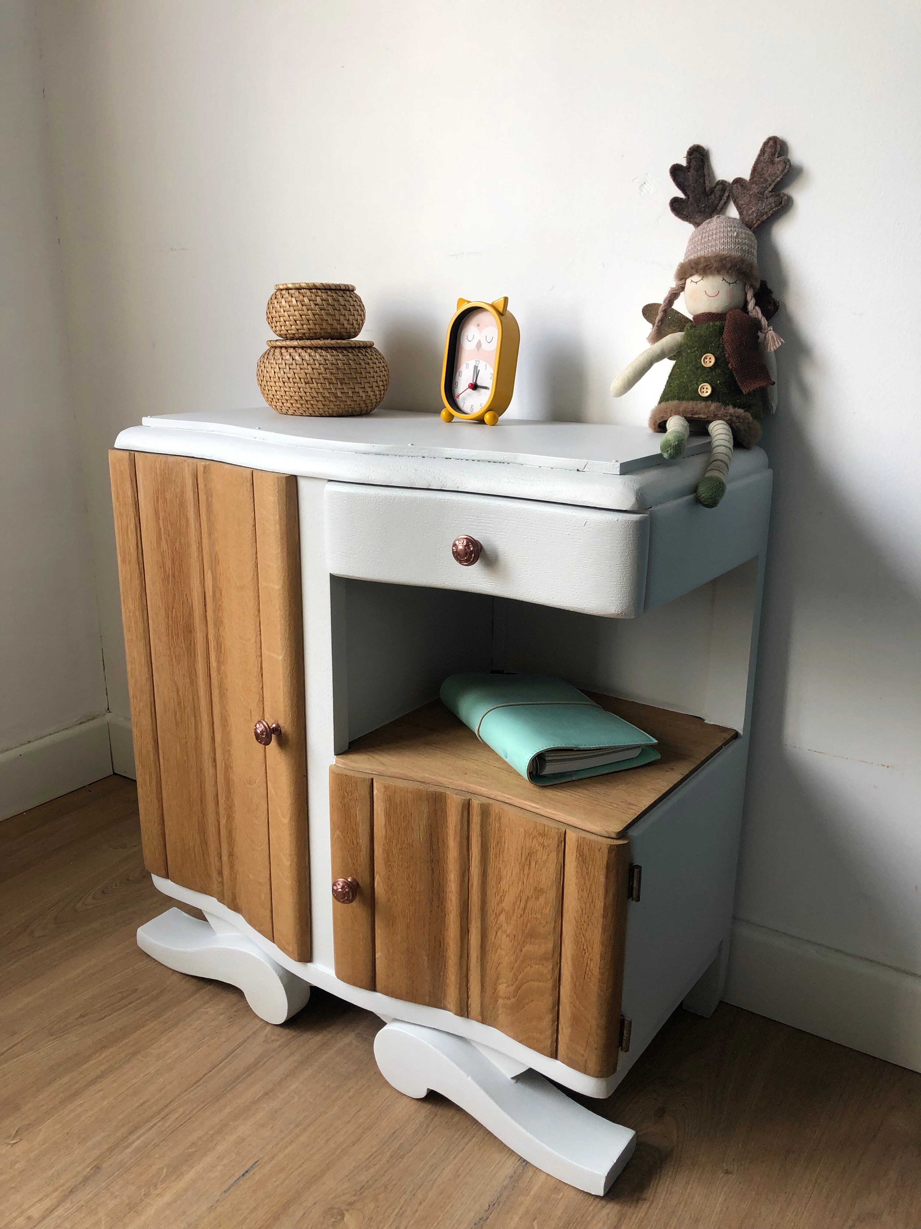 Antique Art Deco bedside table from the 1930s.