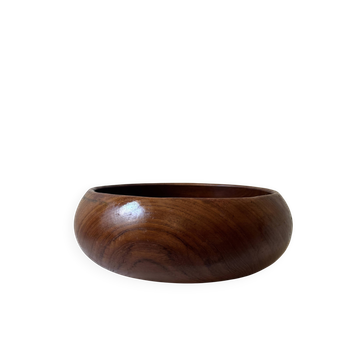 Scandinavian salad bowl / fruit bowl made of genuine teak wood, Denmark 1970.