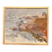Original Swedish Oil on Canvas – “Öland Motif” by Roger Hägnert – Signed – Dated 1989 – Vintage & Framed – 42 × 36 cm (16.5" × 14.2")