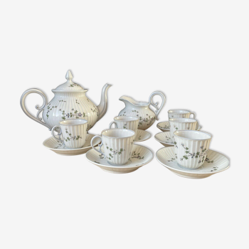 Porcelain coffee set décor blue flowers