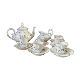 Porcelain coffee set décor blue flowers