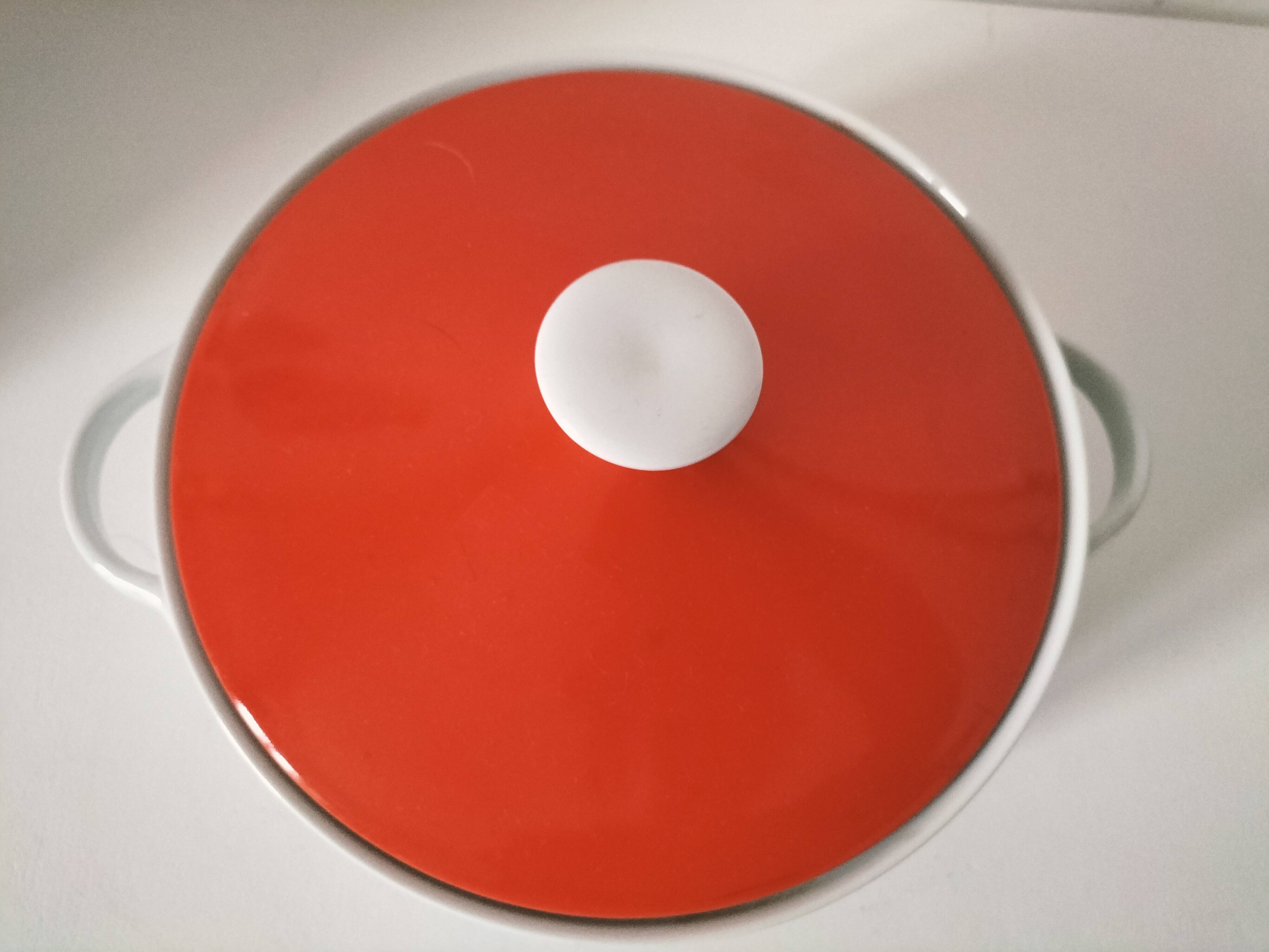 Vintage Wunsiedel Bavaria soup tureen – 70s orange pop flowers