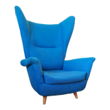 Bergere armchair wing back chair Italian design Years 50 60