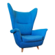 Fauteuil bergere wing back chair Design italien Annees 50 60