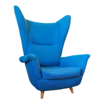 Fauteuil bergere wing back chair Design italien Annees 50 60