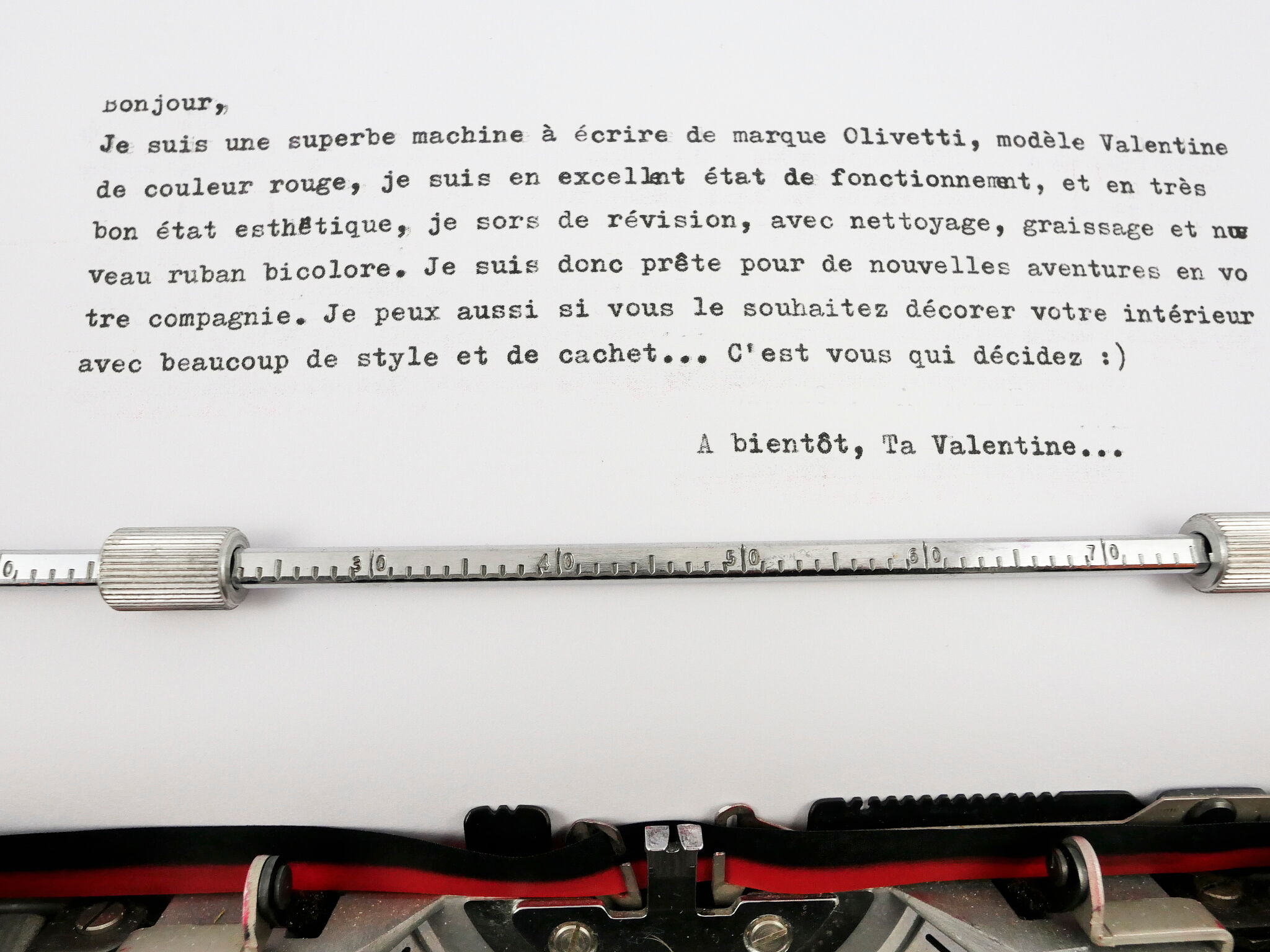 Olivetti valentine red typewriter