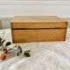 Small wooden storage chest box with keyless lid