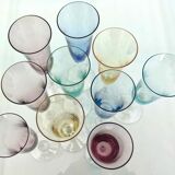 Set of 10 colorful champagne flutes