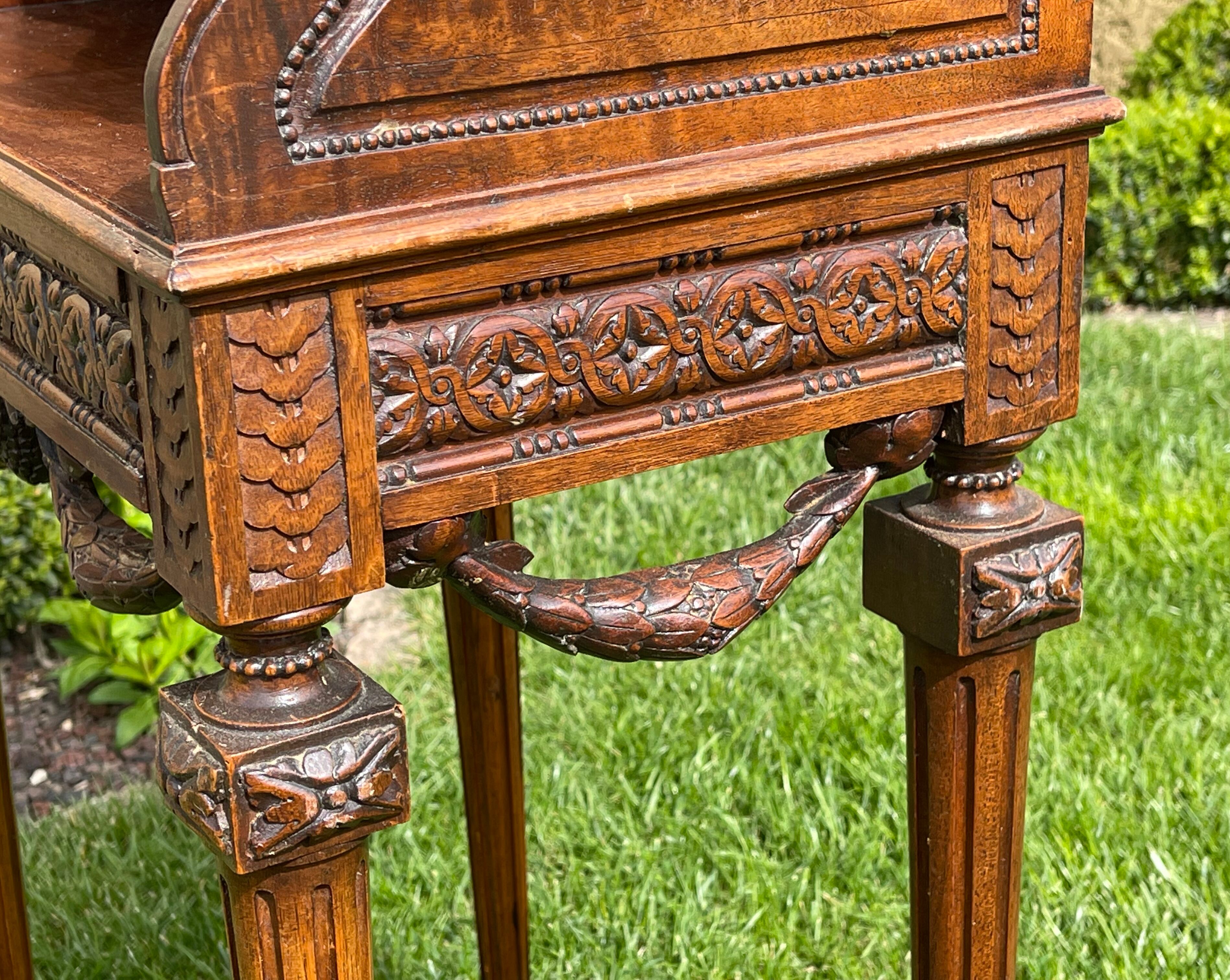 Louis XVI style walnut bedside table