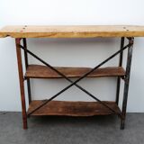 1940s workbench redone in metal and oak board