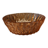 Vintage salad bowl in rosaline chiseled glass