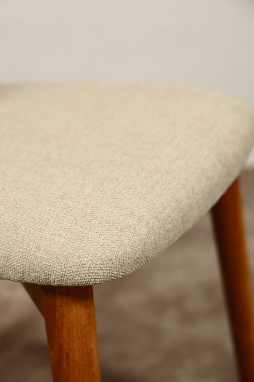 Modern chair Scandinavian design light wood natural Lin fabric mid century modern design