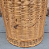 Vintage wicker bottle vase