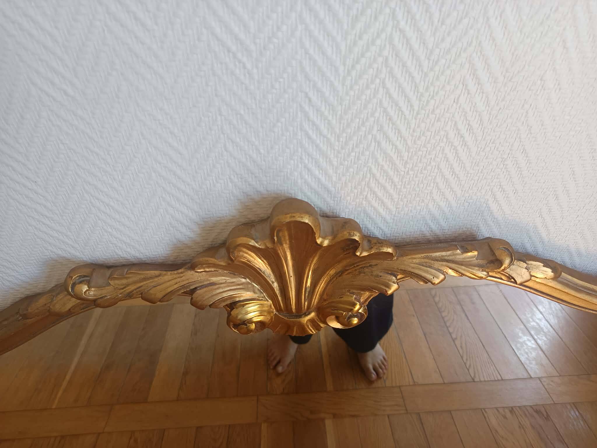 Grand miroir bois doré style Louis XV 166cm