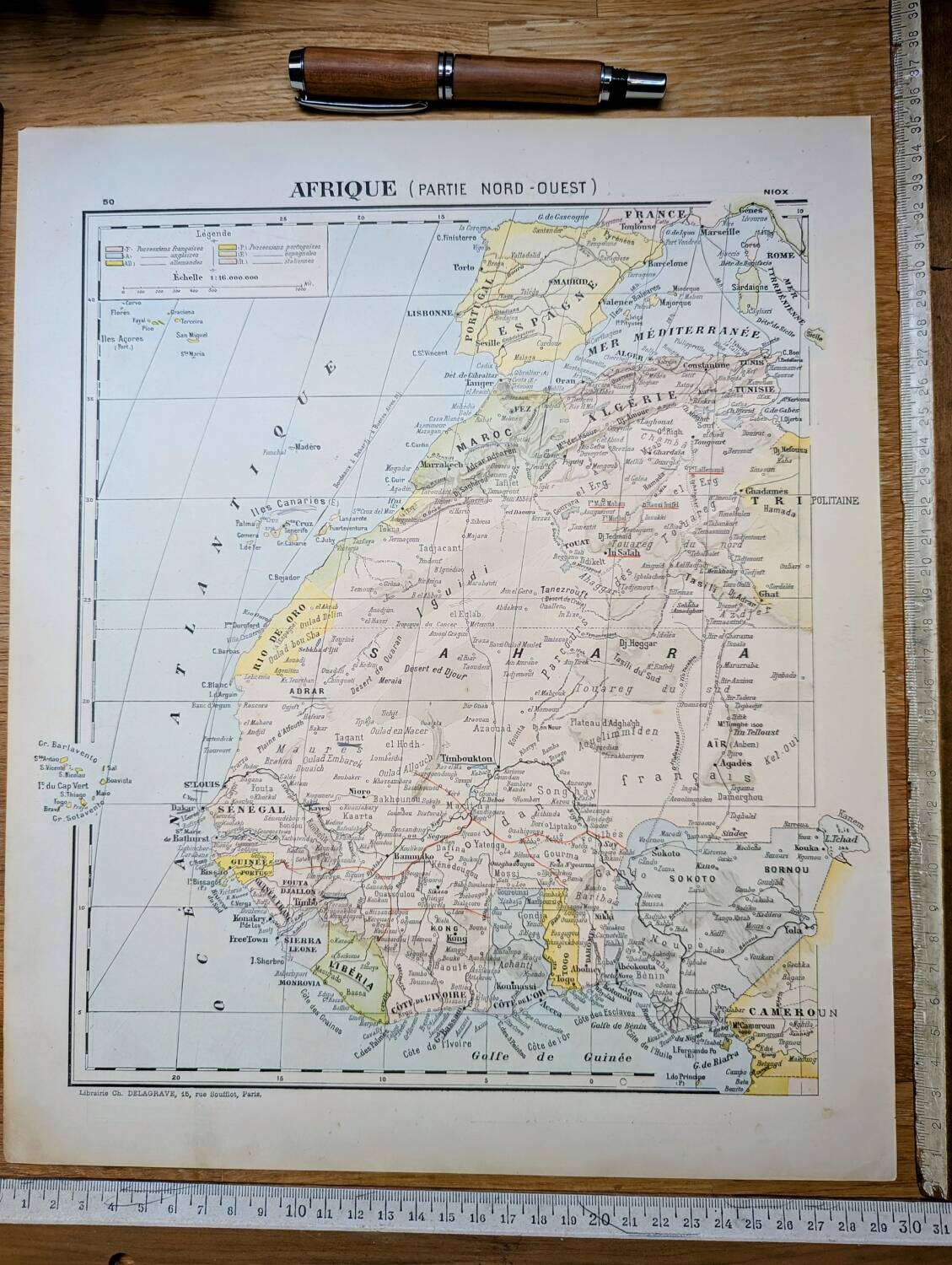 Printed in 1900, North-West Africa. Authentic Vintage.