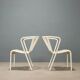 Vintage white enamel metal chairs, Italian design, 1970s-1980s.